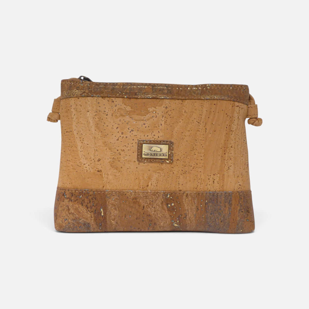 Pochette en liège à bandeau Mapa Camel, marbré brun rouge chaud