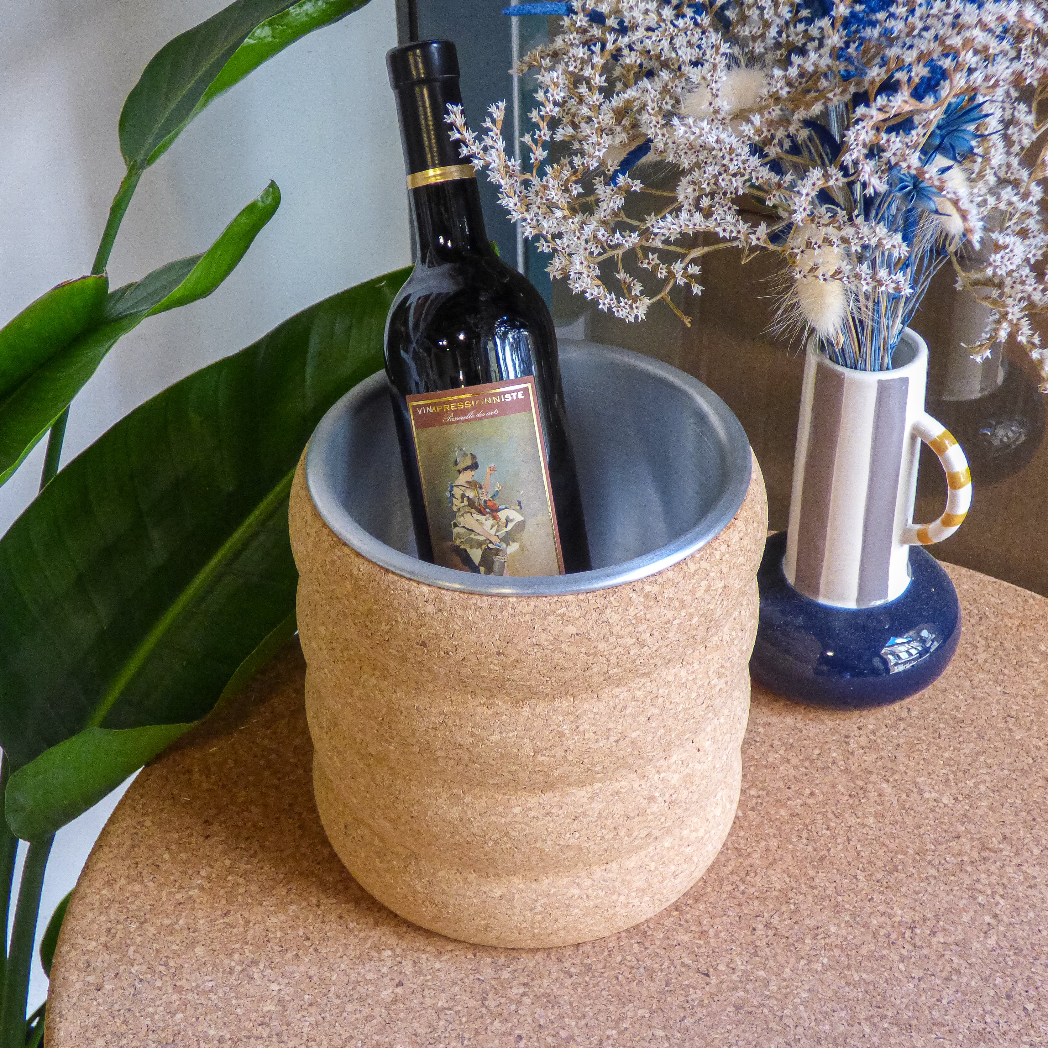 Seau à bouteille Gomos en liège naturel - isolant vin et apéro, artisanat Portugal