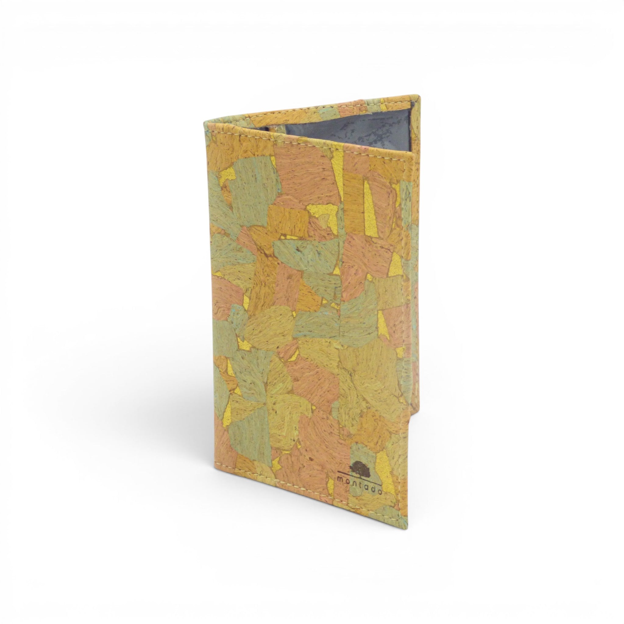 Portefeuille liège motif patchwork pastel, palette couleur douce féminine