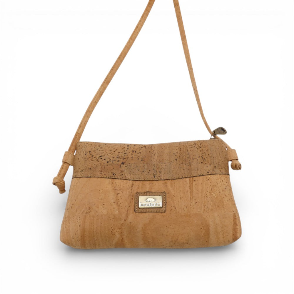 Pochette en liège, bandeau brun moucheté — Montado, vue de face, format moyen, Portugal