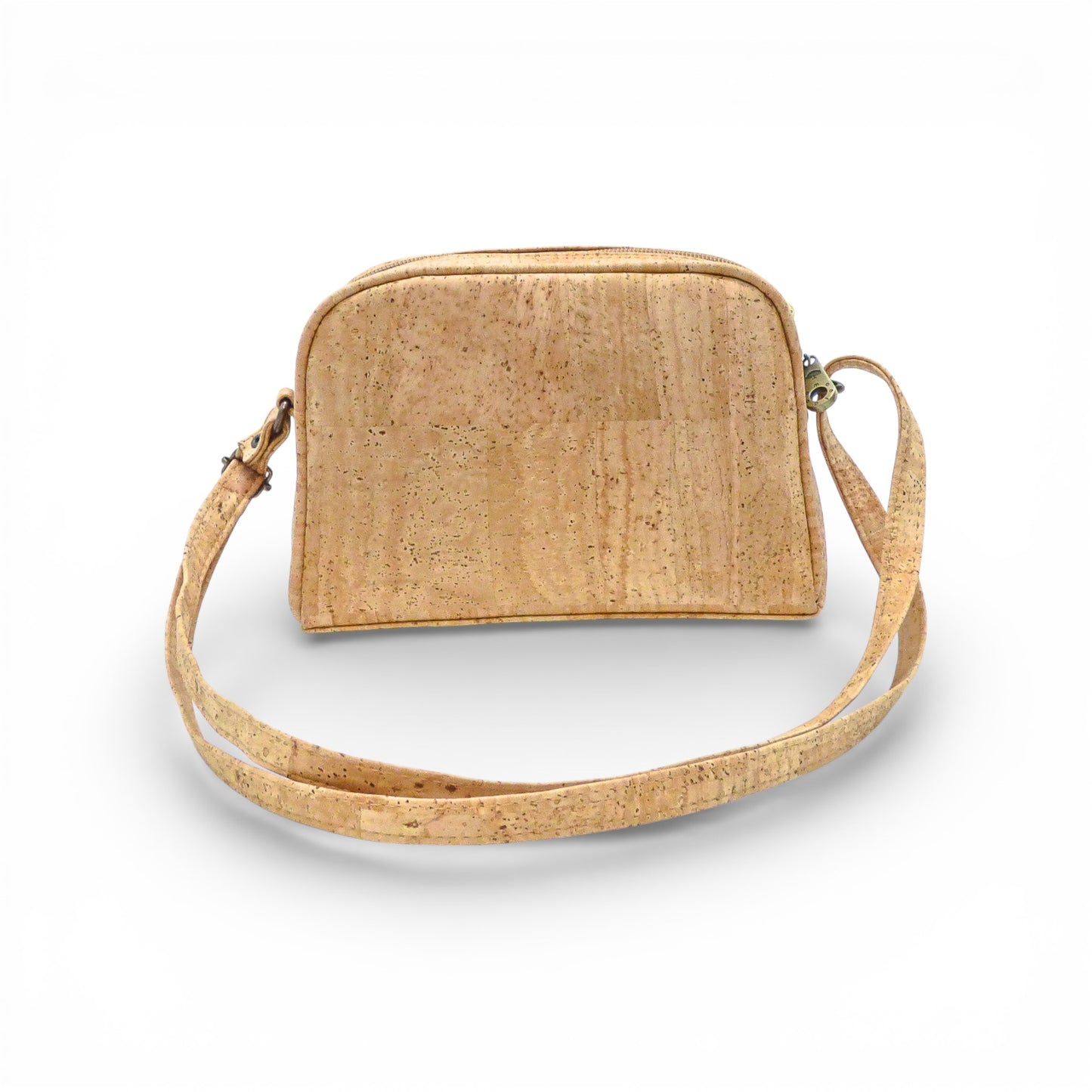 Sac bandoulière compact Montado en liège naturel, affichant un design élégant et une texture unique.