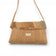 Mini pochette bandeau en liège naturel, bandeau marbré ocre et gris-vert — Montado, vue face, Portugal