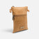 Pochette téléphone en liège vue de face, zip horizontal et poche arrière plate