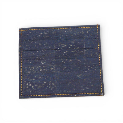 Porte-cartes slim en liège du Portugal — Amador Varum 6 emplacements bleu alternative cuir vegan