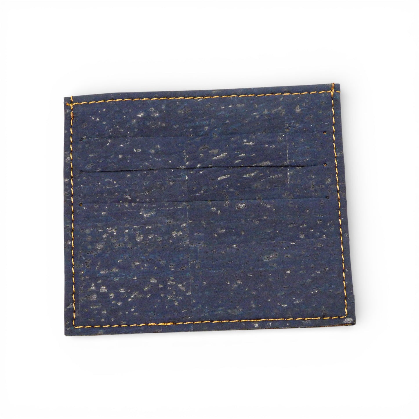 Ultra-slim Amador Varum porte-cartes in blue cork, featuring six card slots and a minimalist design.