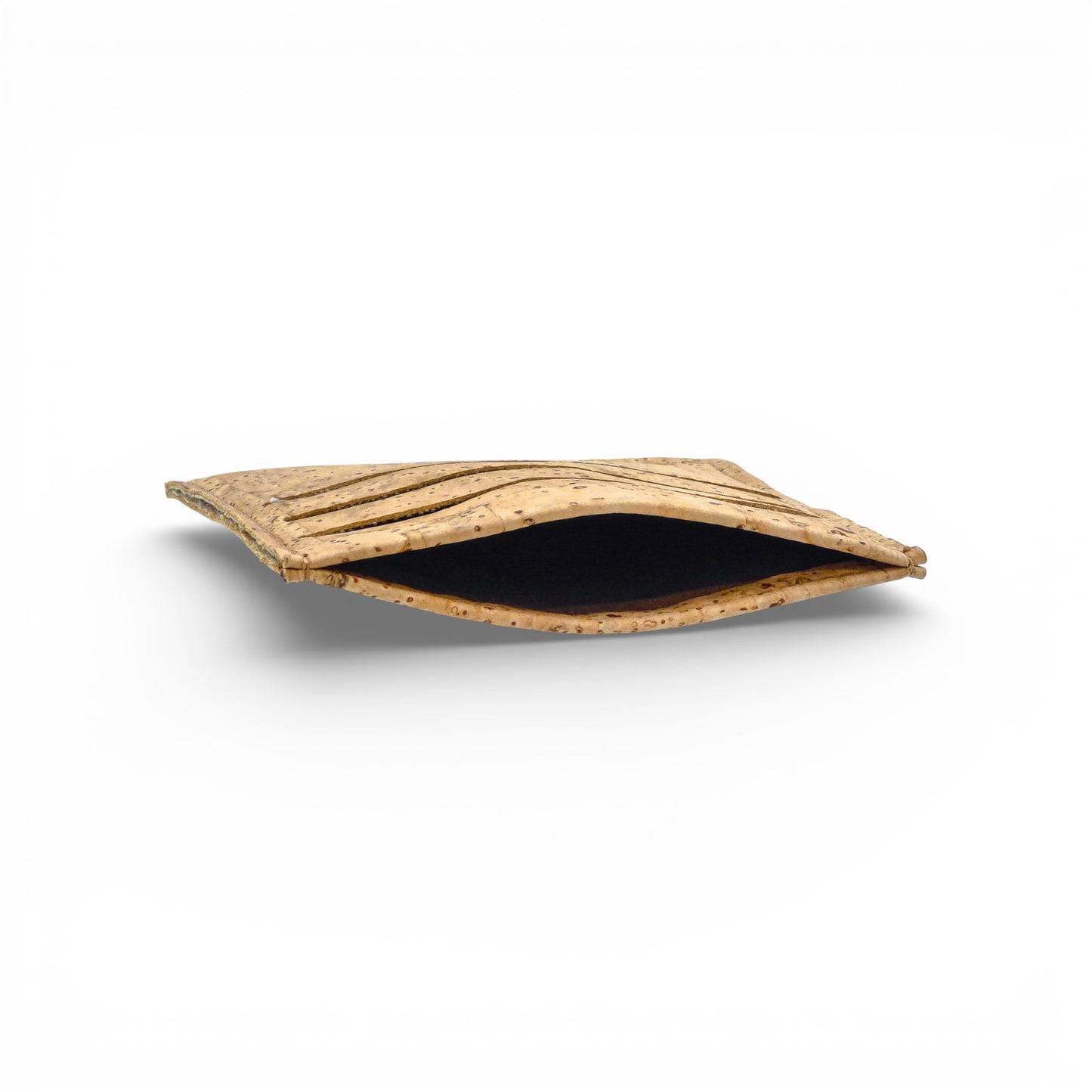 Ultra-slim Amador Varum porte-cartes with 6 slots in natural vegan leather, showcasing bohemian chic design.