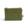 Porte-monnaie zippe couleur vert olive uni texture liege