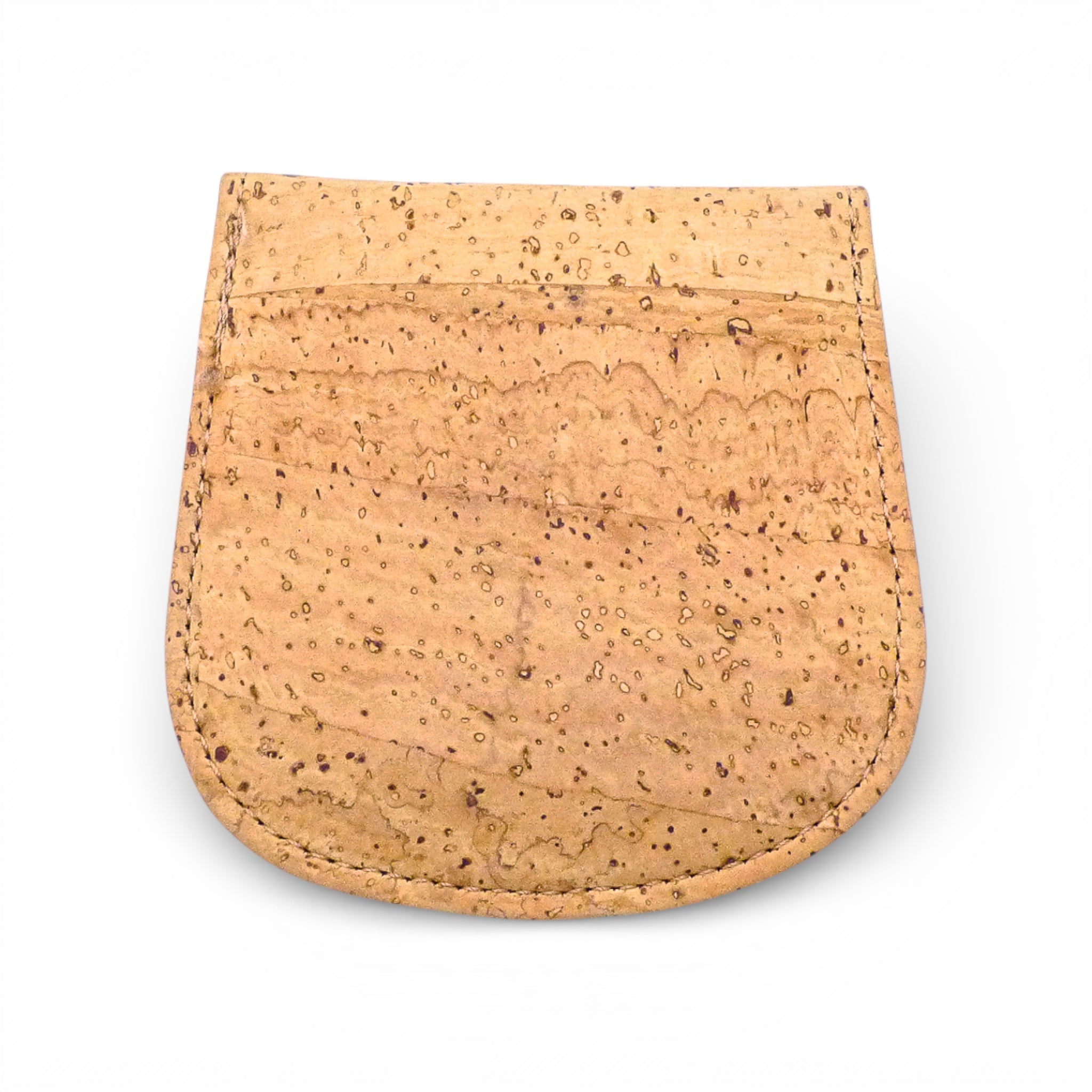 Dos uni d'un porte-monnaie à rabat en liège naturel — Amador Varum, grain horizontal, Portugal