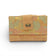 Portefeuille compact patchwork vert rose orange, taille poche
