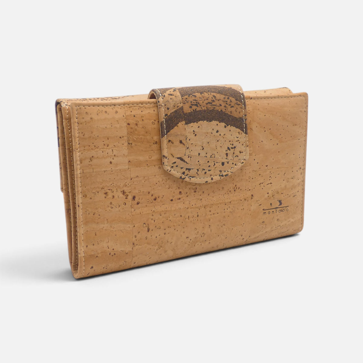 Portefeuille en liège à patte aimantée motif animalier, format chéquier