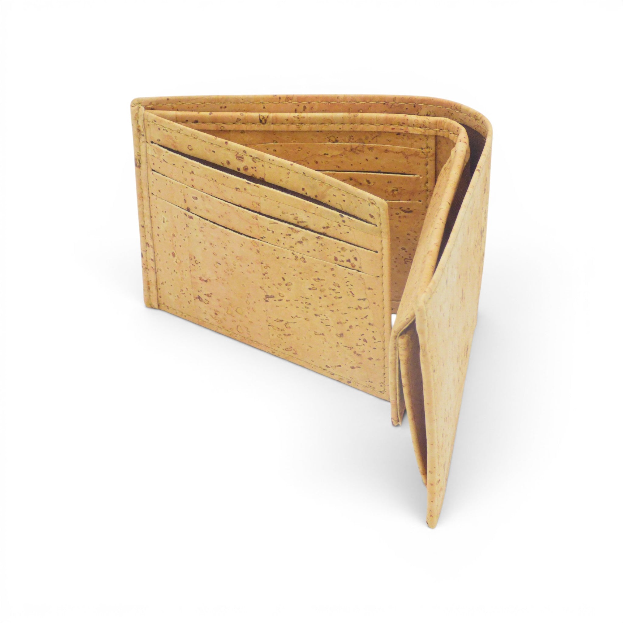 Portefeuille liège beige RFID protection poches cartes