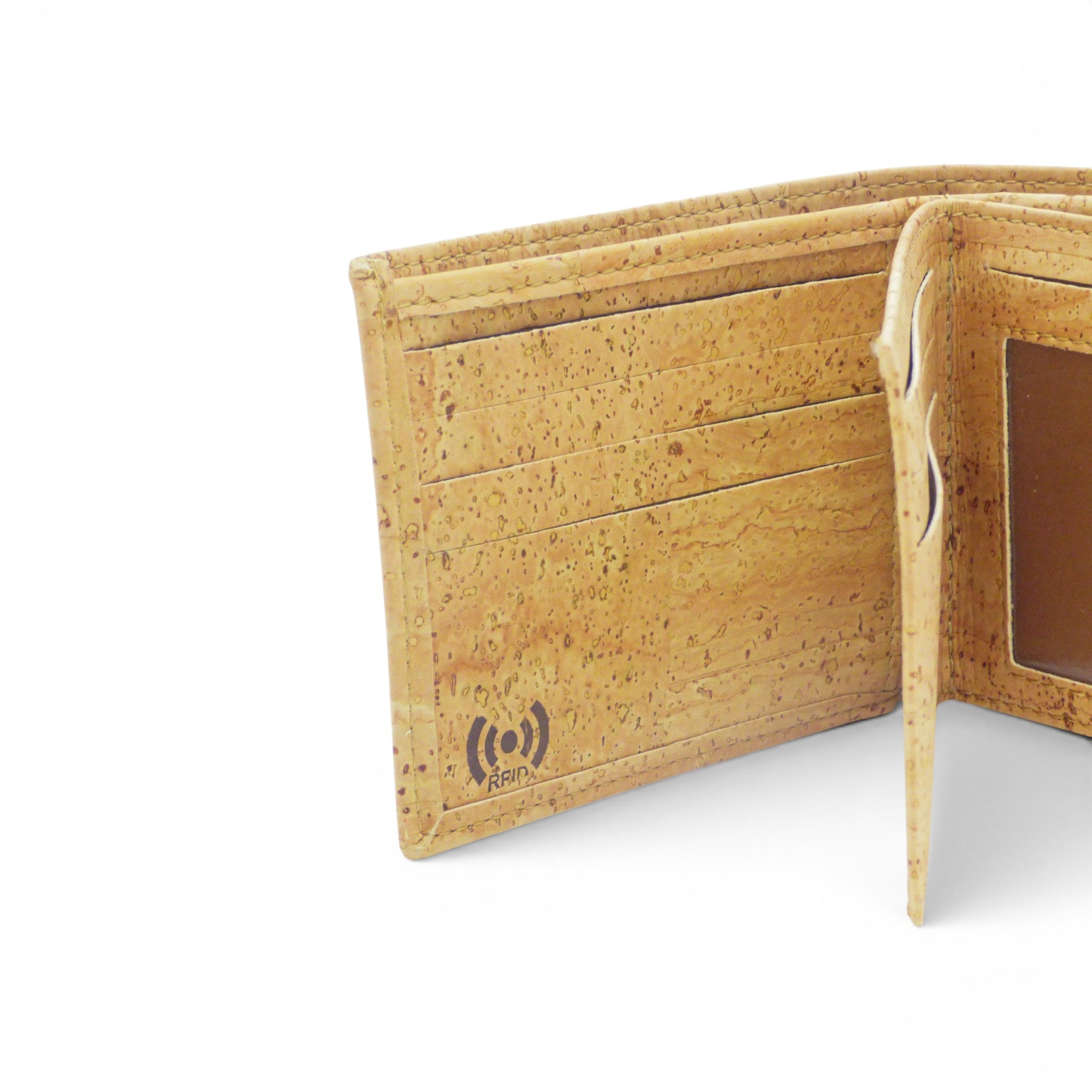 Portefeuille en liège naturel RFID Montado, vue face