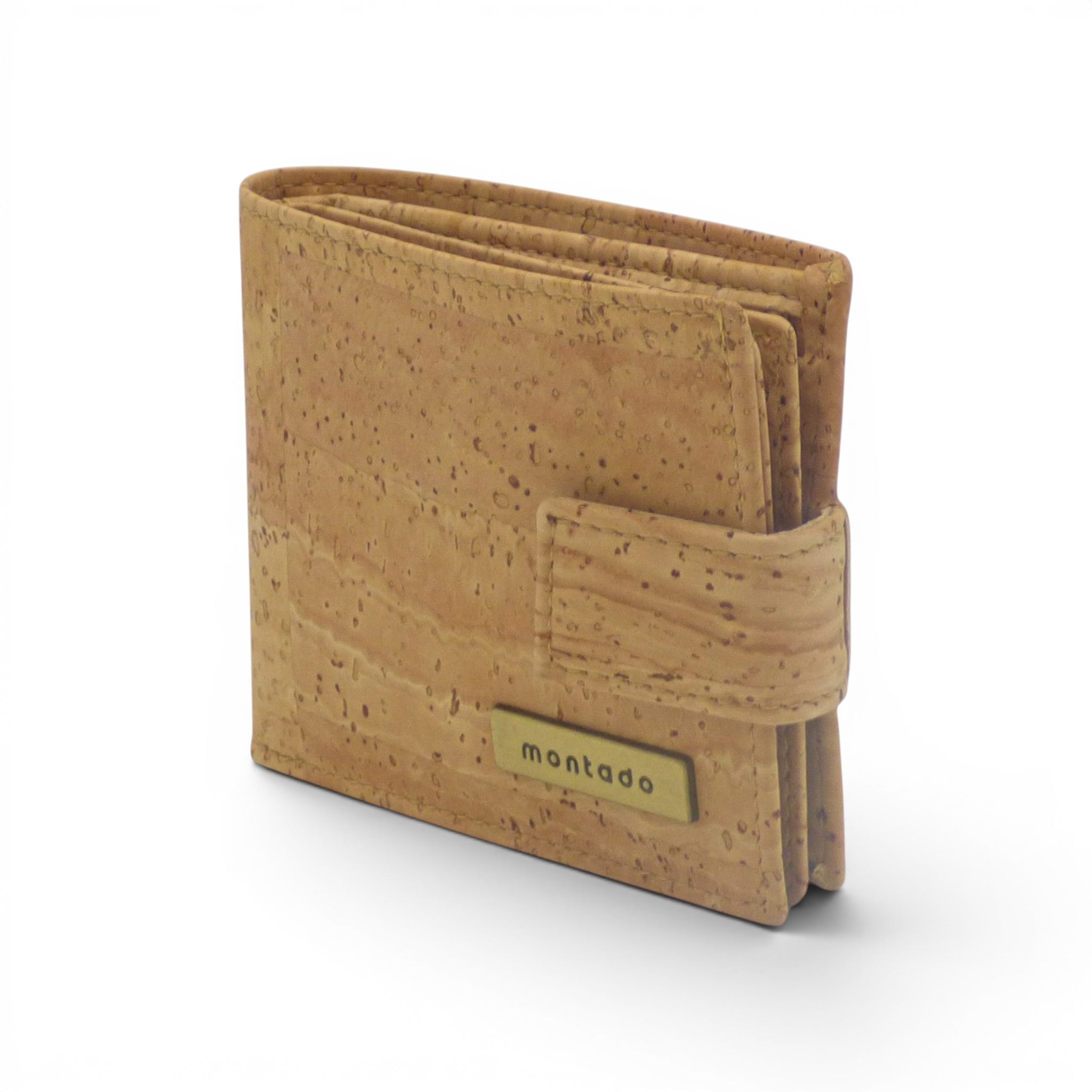 Portefeuille en liège naturel RFID Montado, languette