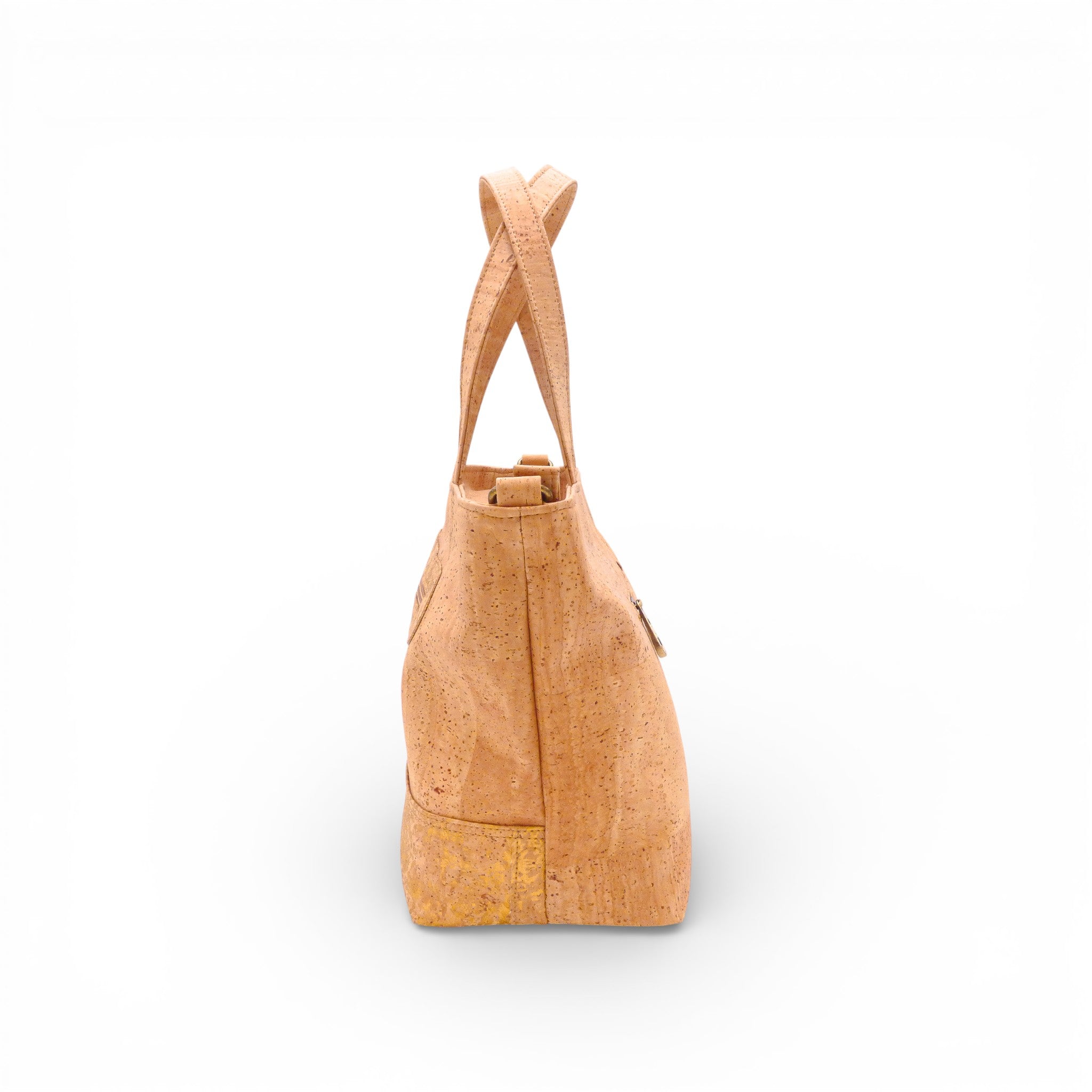 Sac à main liège Relief Montado — vue profil bandoulière finition dorée Pézenas