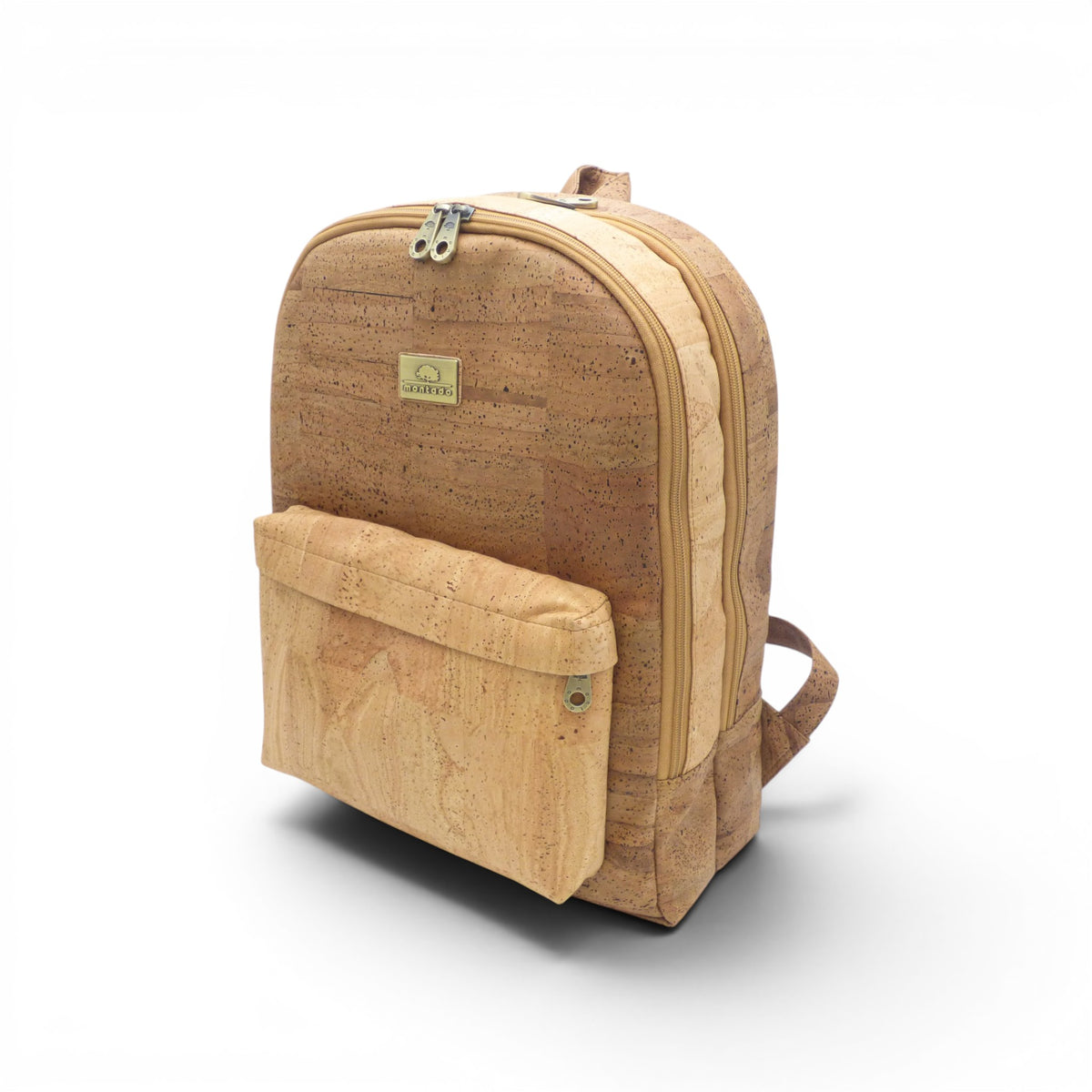 Grand sac à dos liège beige naturel, compartiments pro multiusage