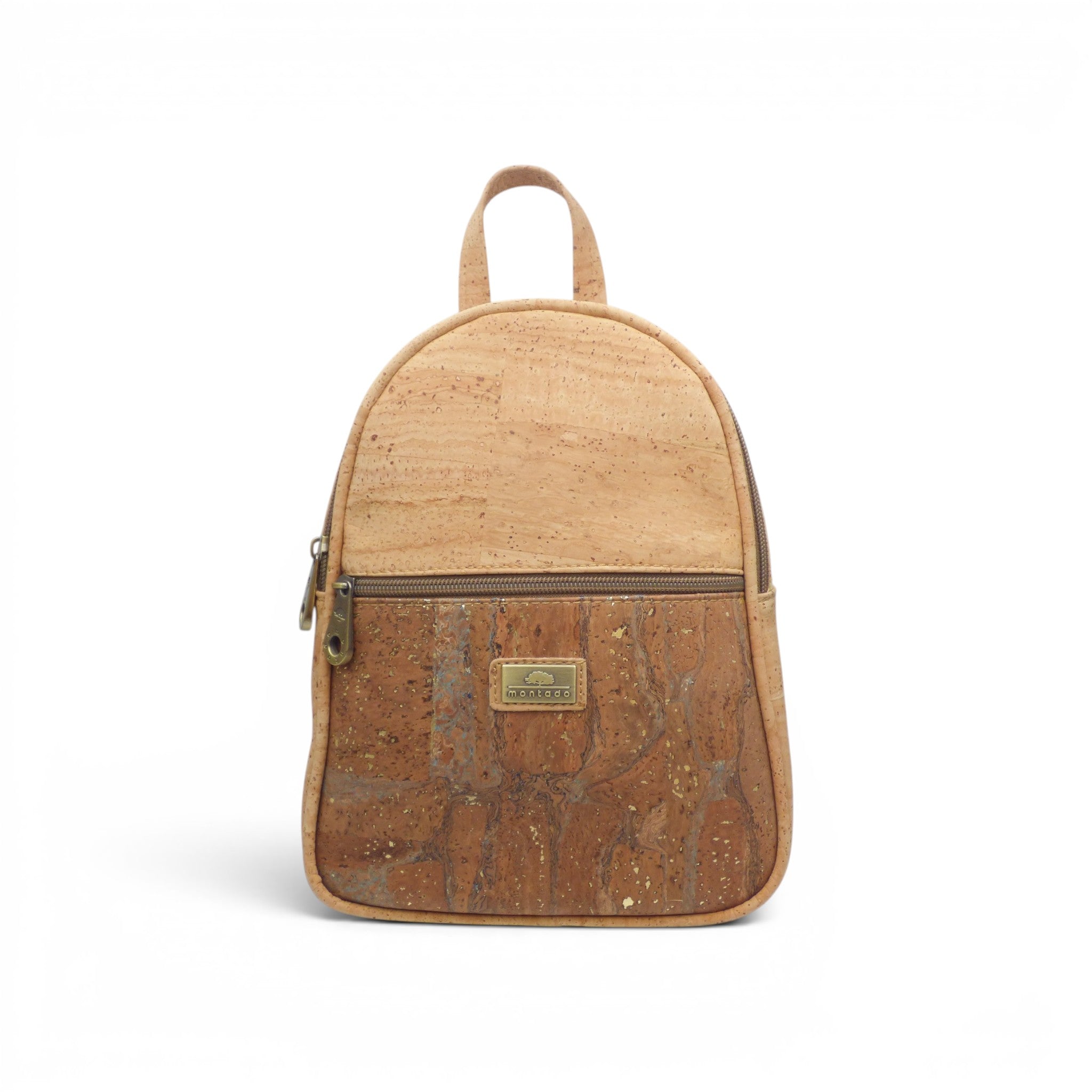 Sac à dos liège Mapa motif cartographique vue face, poche zippée couleur