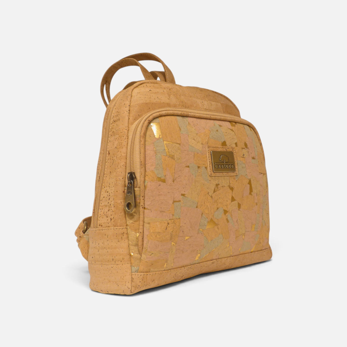 Sac à dos en liège à facettes colorées, volume arrondi et base renforcée