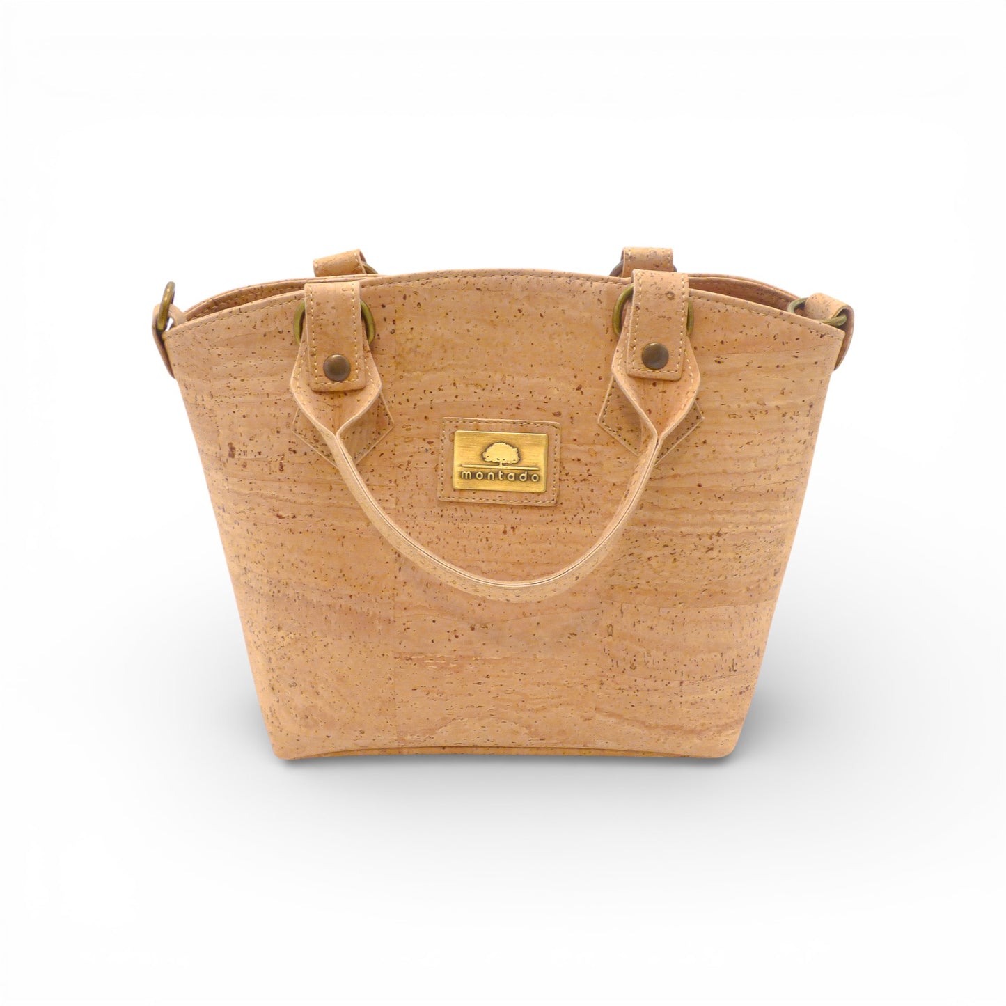 Sac en liège naturel Montado, modèle classique Pezenas, vue de face avec anses et texture distinctive en liège.