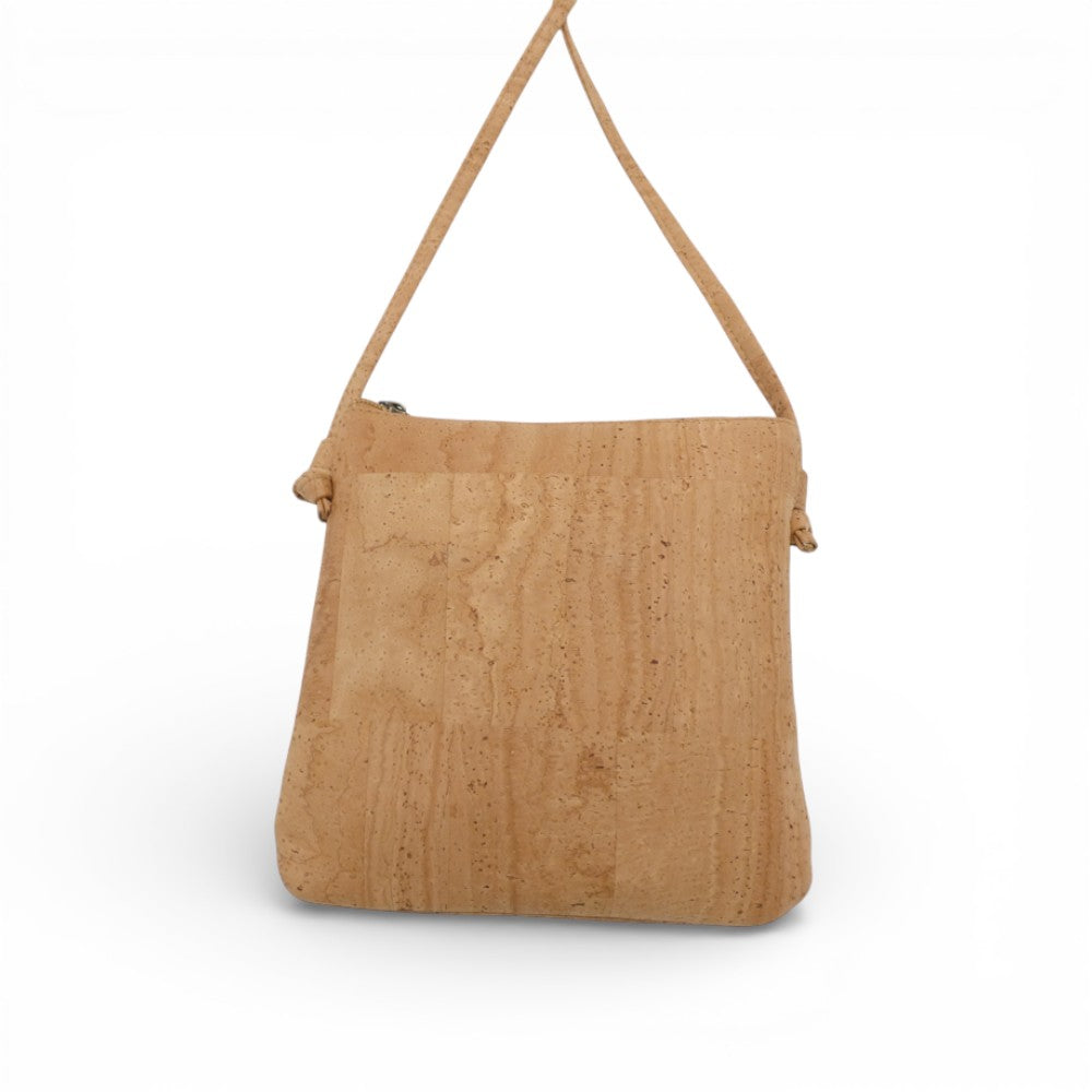 Dos d'un sac bandoulière en liège naturel uni — Montado, bandoulière réglable, Portugal