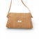 Mini pochette bandeau en liège naturel uni — Montado, vue face, plaque logo, Portugal