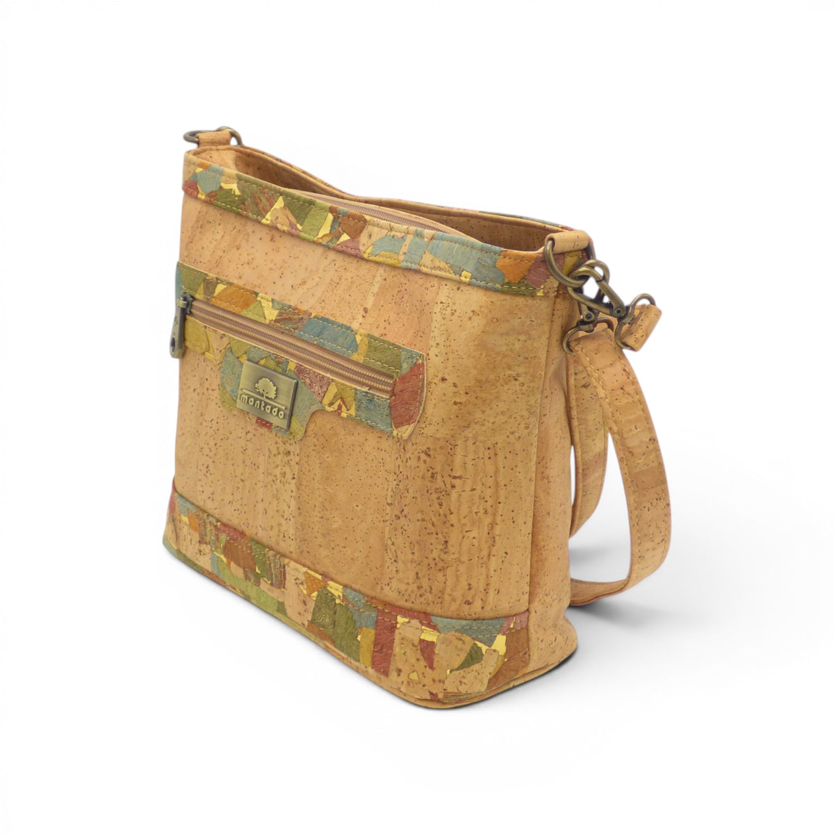 Sac bandoulière organiseur liège patchwork multicolore