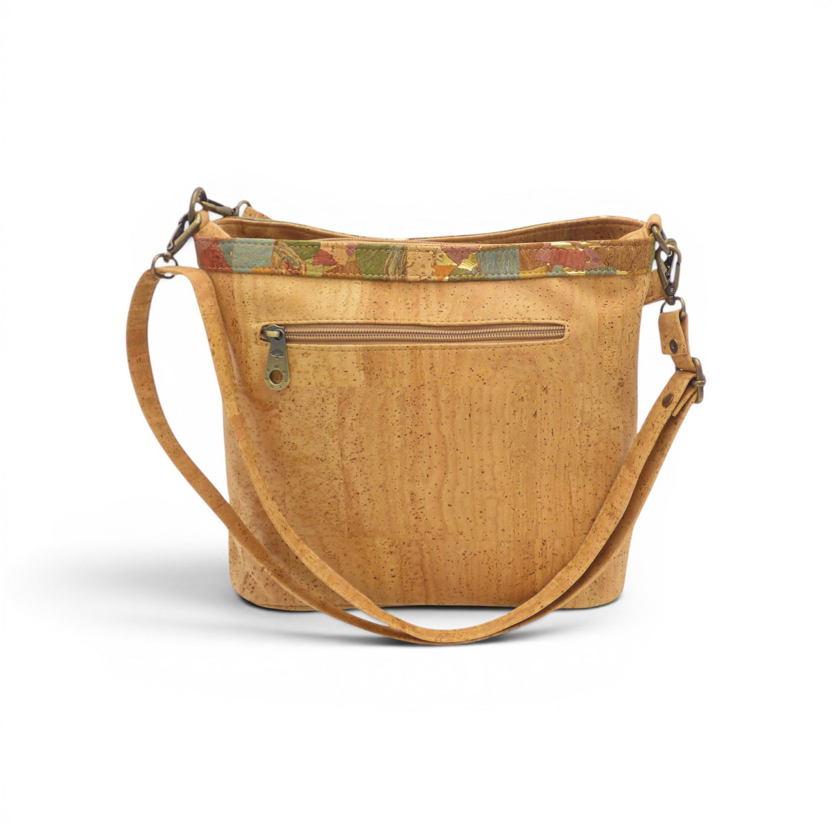 Sac organiseur liège beige bande pastel
