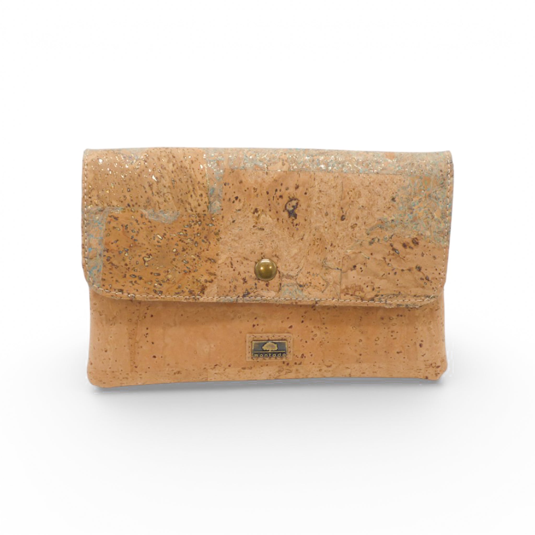 Montado pochette double poche in front view, featuring compartments for smartphone, keys, and handkerchief.