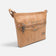 Sac plat en liège de trois quarts, poche avant à facettes pastel