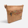 Sac plat en liège vu de trois quarts, poche zippée mosaïque colorée