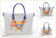 Sac à main modulable en liège Dog Lover montré dans ses trois formes : cabas à plat, évasé en V et boule