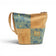Sac seau liège patchwork bleu-marine-doré avec anses