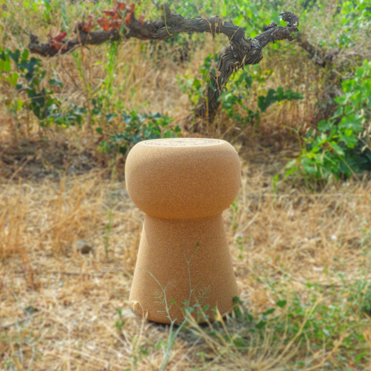 Tabouret bouchon de champagne en liège gravé laser "France 1842" - Viking