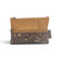 Craquele brun dore et beige naturel sur trousse double zip