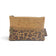 Trousse leopard marron et beige bicolore double zipper
